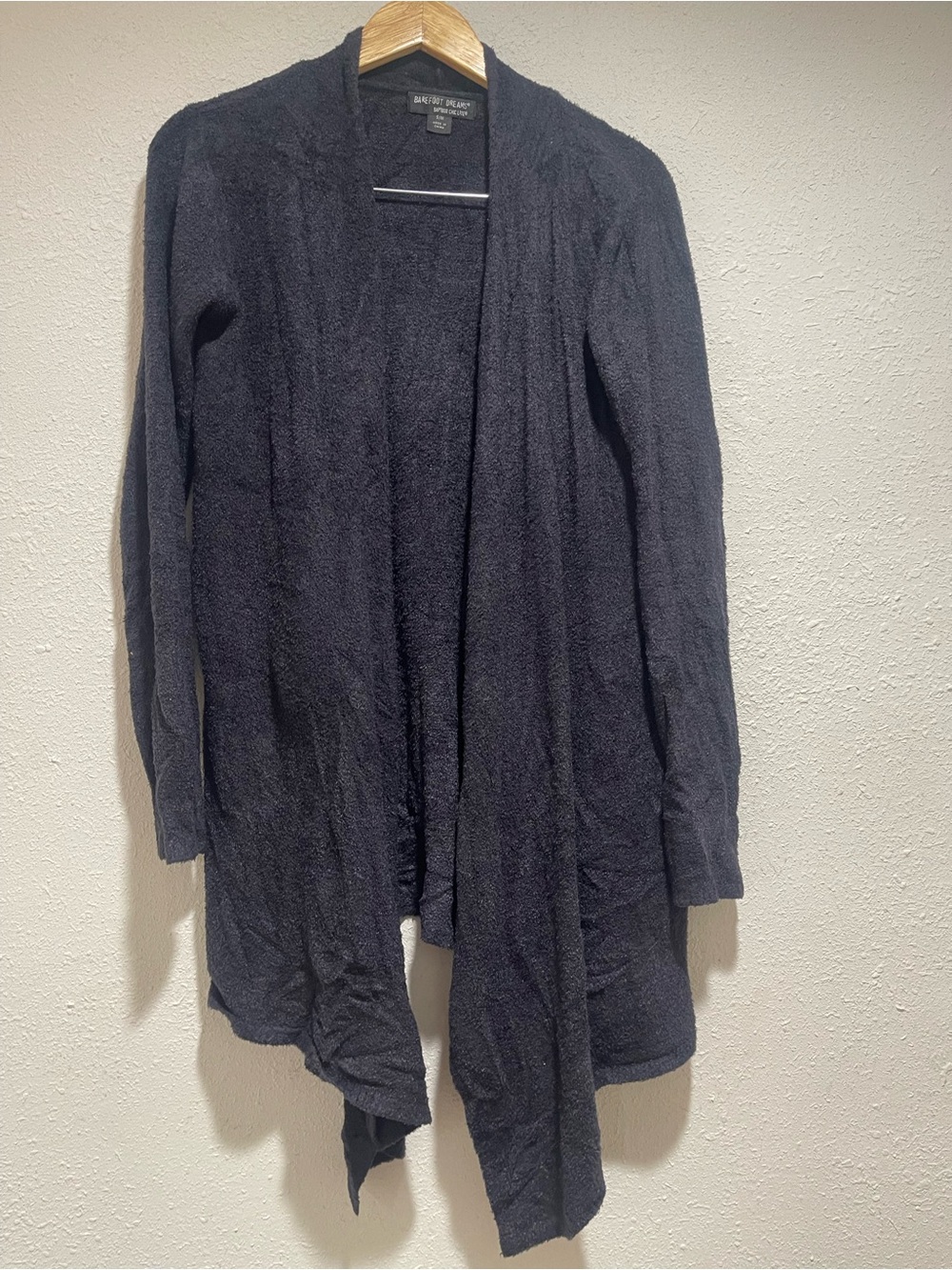 Barefoot Dreams Black Open Drape Women's Cardigan